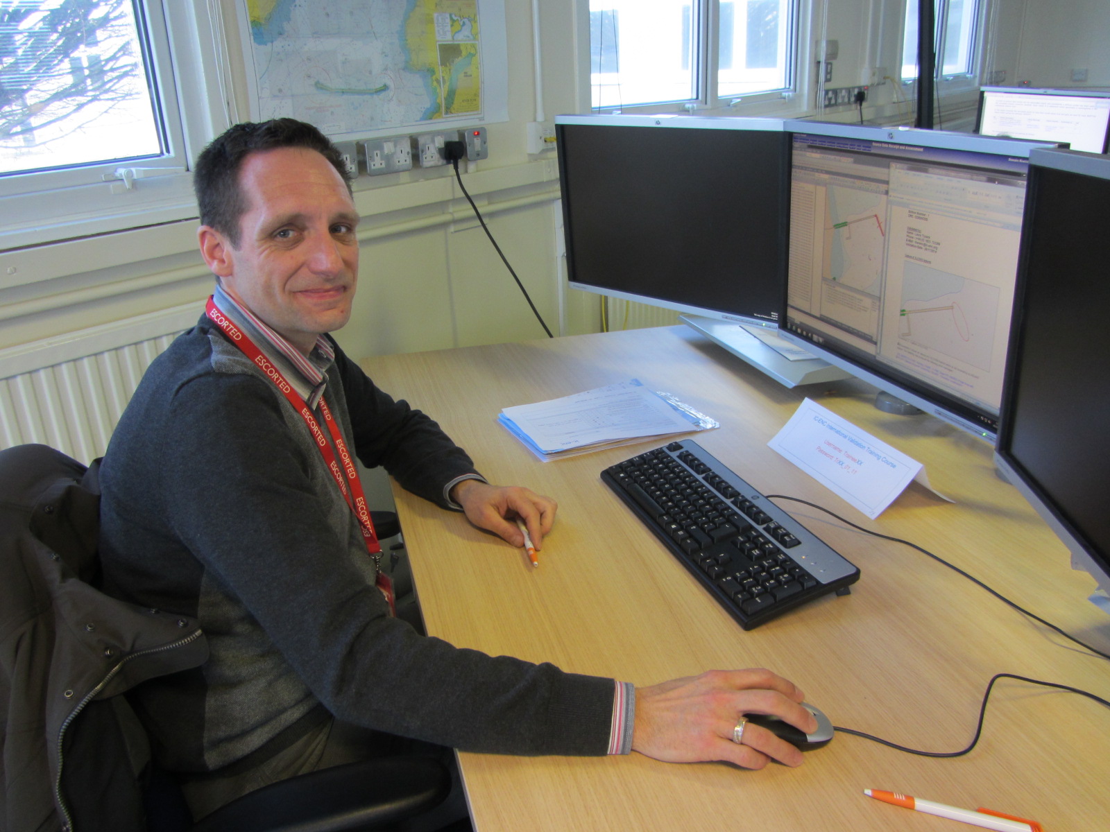 Peter getting to grips with one of the practical exercises